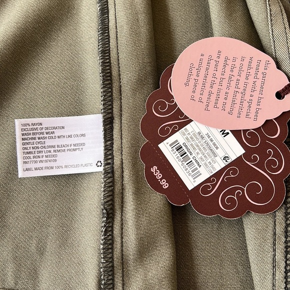 NWT Knox Rose, Embroidered Sleeve Detail, Cinched Waist, Drawstring tie Jacket - Picture 7 of 9